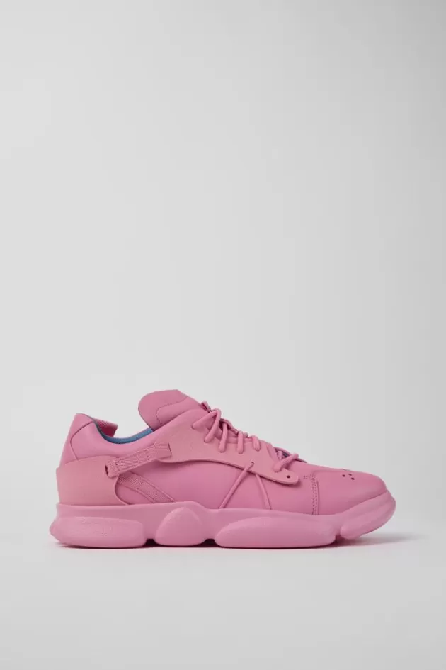 Best Sale Camper Roze Leren En Stoffen Herensneakers