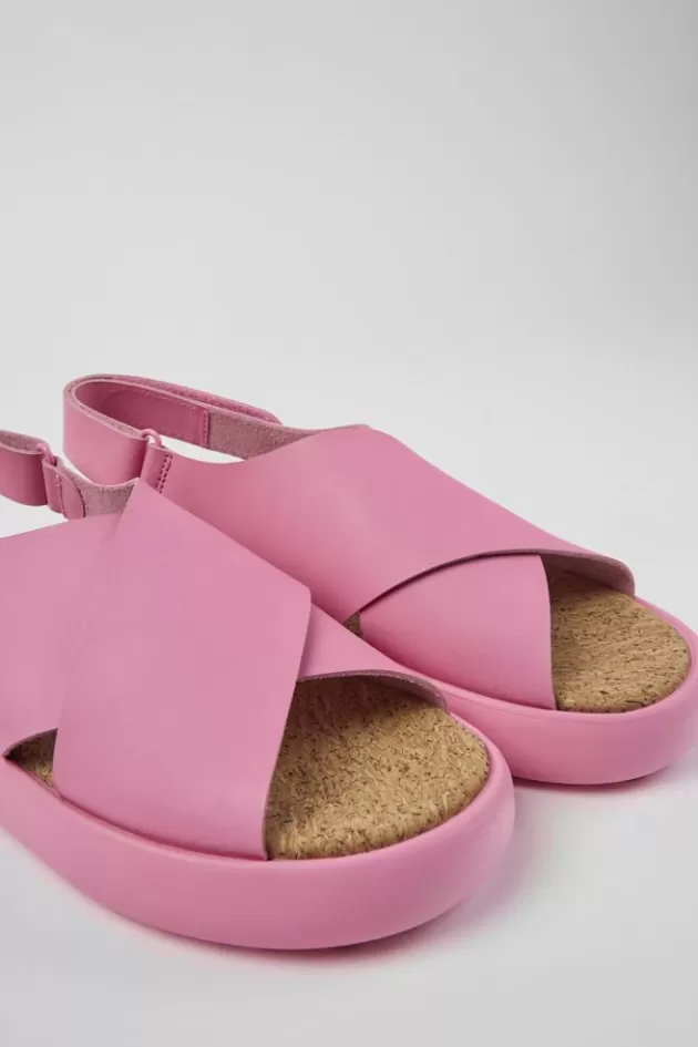 Outlet Camper Roze Leren Herensandalen
