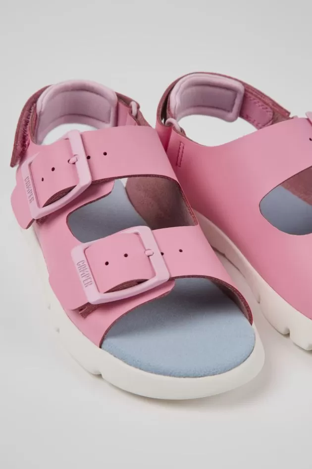 Outlet Camper Roze Leren Kindersandalen
