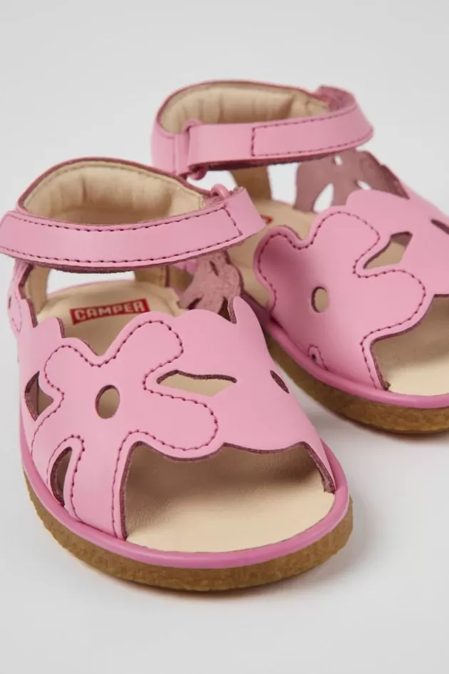 Best Sale Camper Roze Leren Kindersandalen