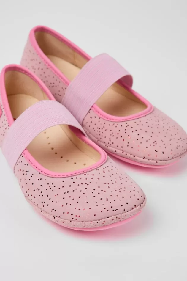 New Camper Roze Nubuck Kinderballerina'S
