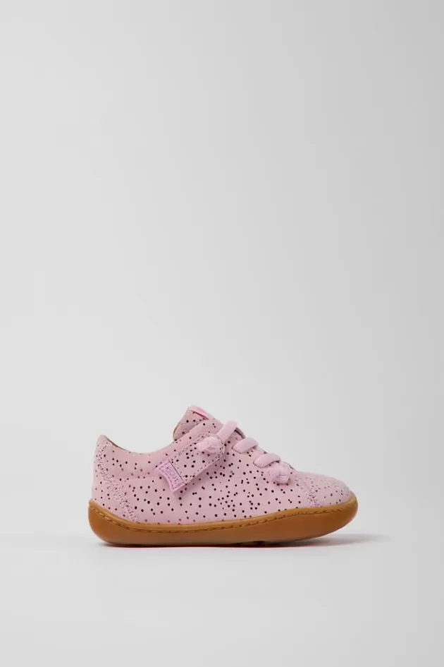 Clearance Camper Roze Nubuck Kinderschoenen