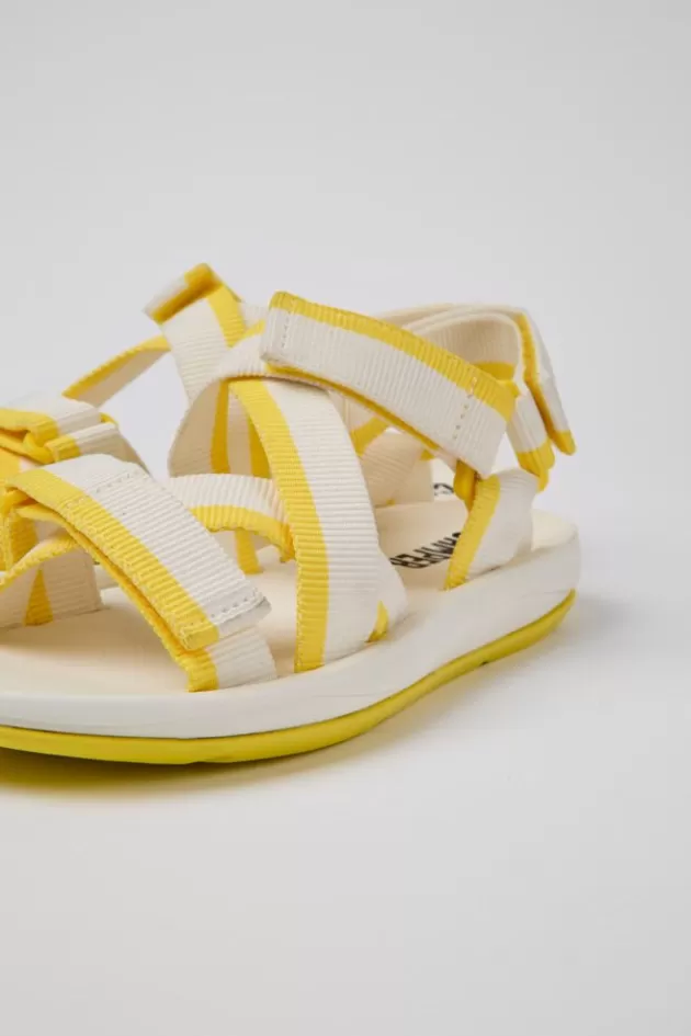 Cheap Camper Wit En Gele Damessandalen Van Gerecycled Pet