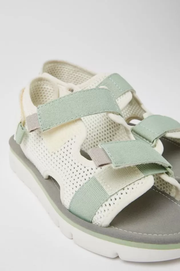 New Camper Wit, Groen En Grijze Damessandalen