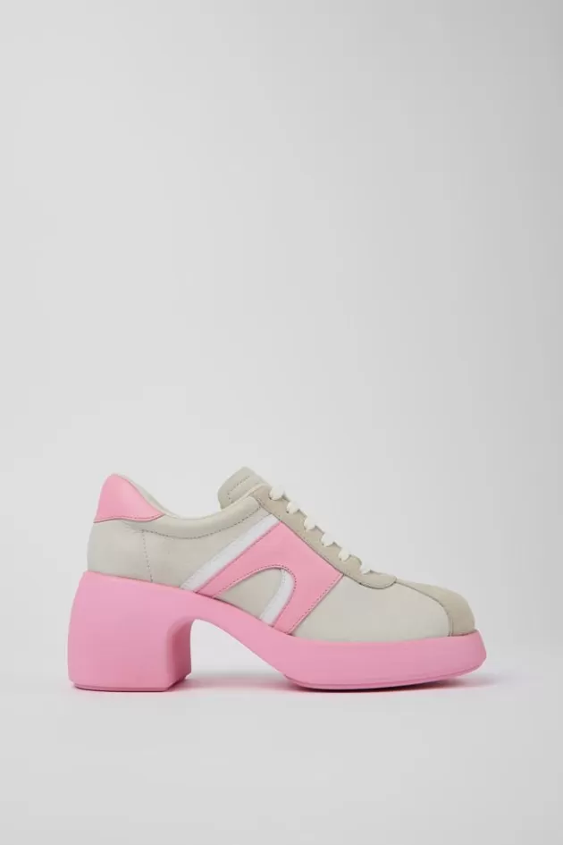 Fashion Camper Witte Damesschoen Van Leer/Nubuck