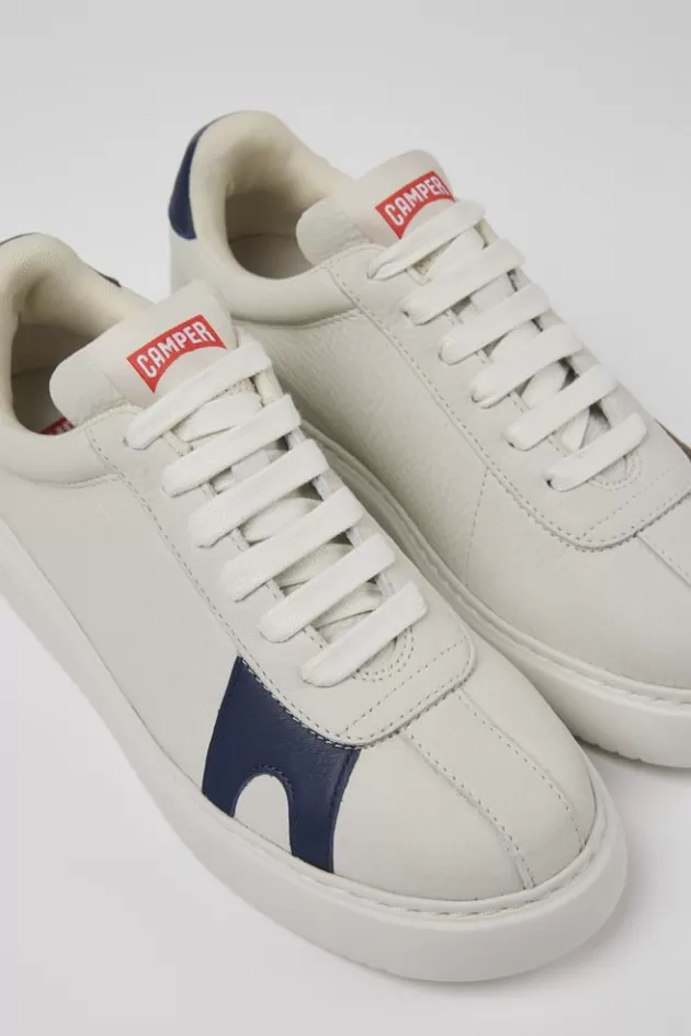 New Camper Witte Damessneakers Van Ongeverfd Leer