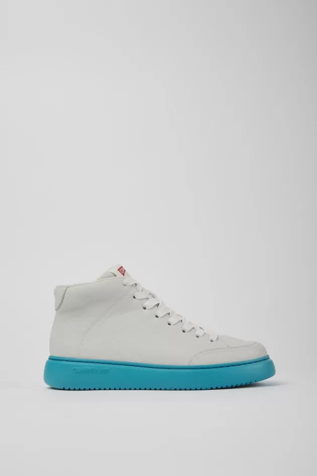 Clearance Camper Witte Damessneakers Van Ongeverfd Leer
