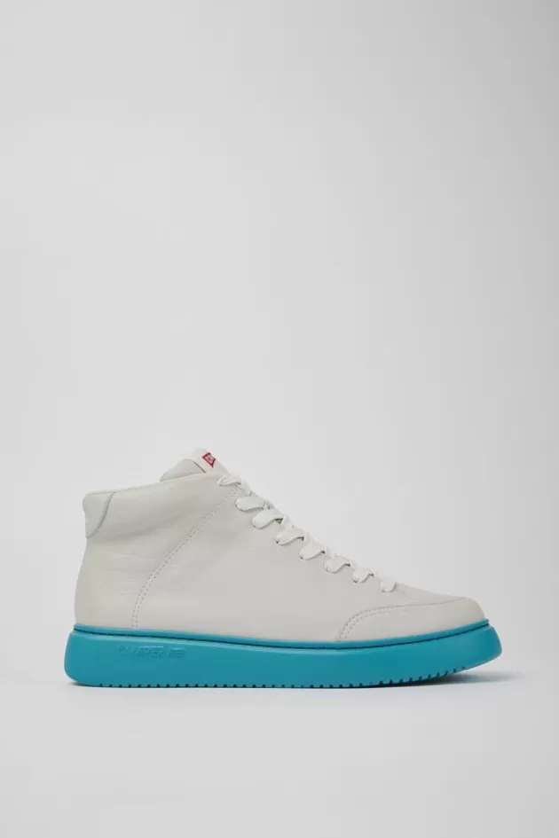 Best Camper Witte Herensneakers Van Ongeverfd Leer