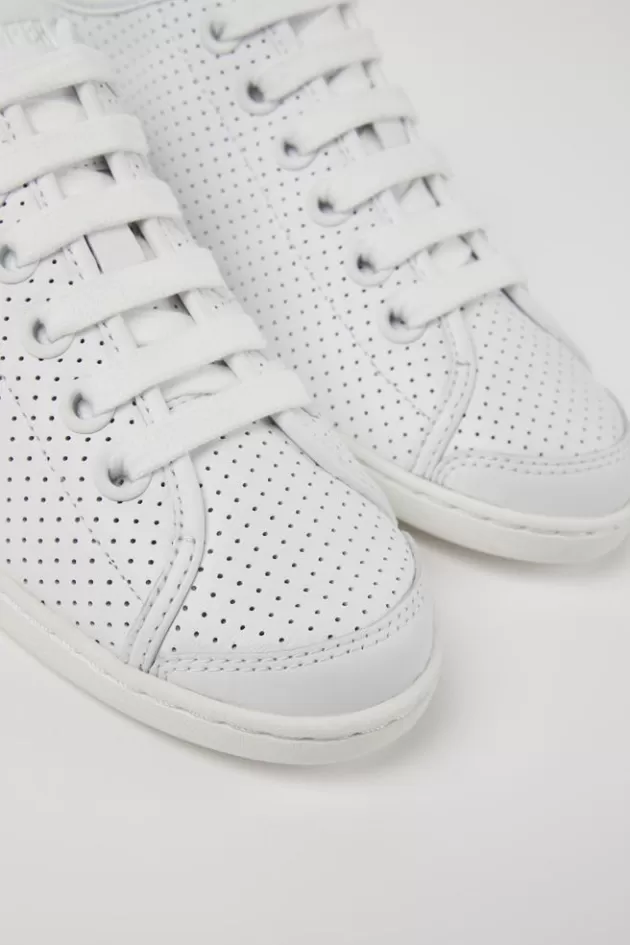 Hot Camper Witte Leren Damessneakers