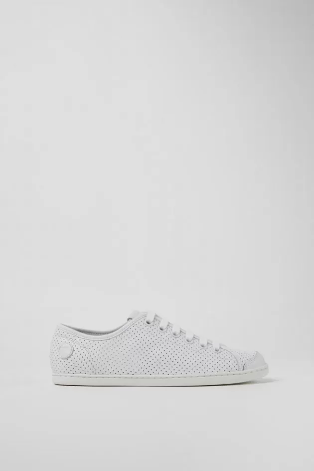 Hot Camper Witte Leren Damessneakers