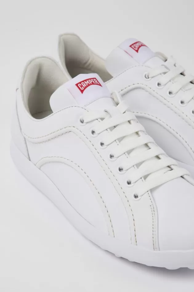 New Camper Witte Leren Herensneakers