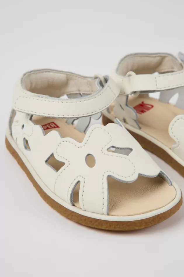 Store Camper Witte Leren Kindersandalen