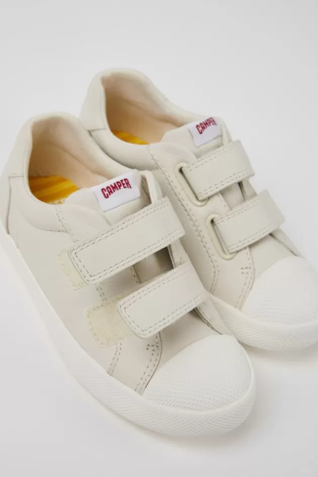 Store Camper Witte Leren Kinderschoenen