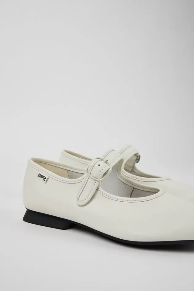 Store Camper Witte Leren Mary Jane-Schoen Voor Dames
