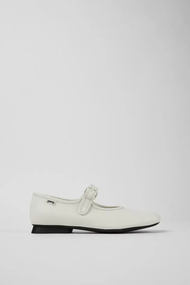 Store Camper Witte Leren Mary Jane-Schoen Voor Dames