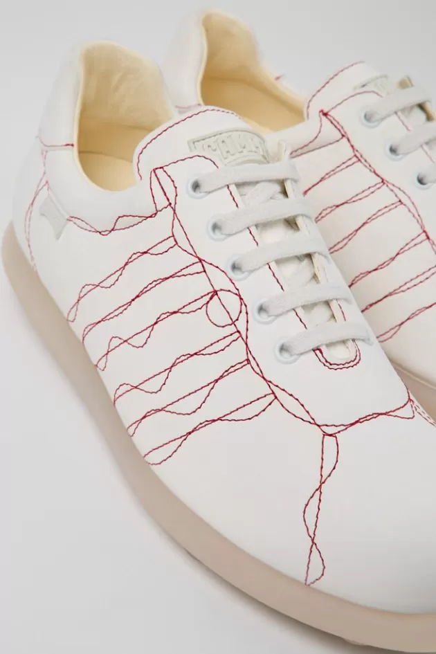 Discount Camper Witte Leren Oxford Sneaker Voor Heren
