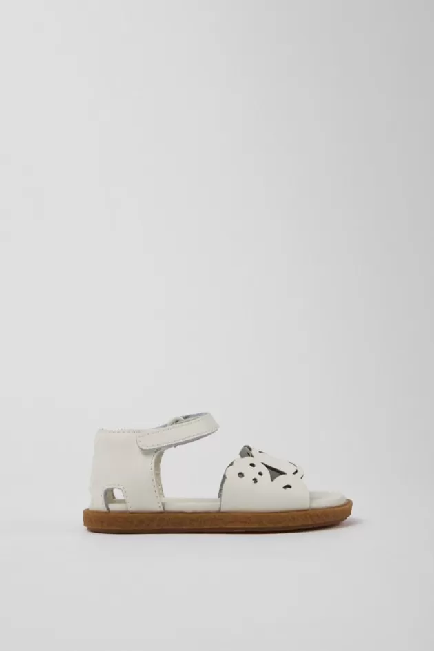 Shop Camper Witte Leren Sandaal Met 2 Bandjes
