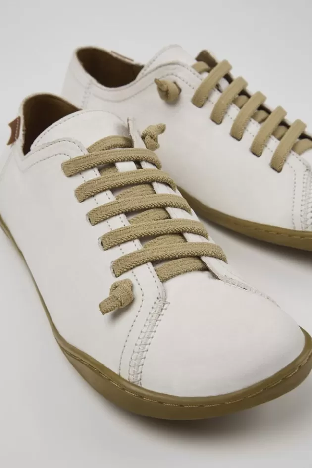 Cheap Camper Witte Leren Schoen Voor Dames