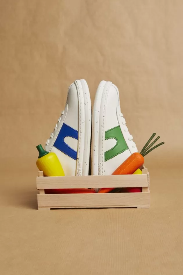 Online Camper Witte Leren Sneaker