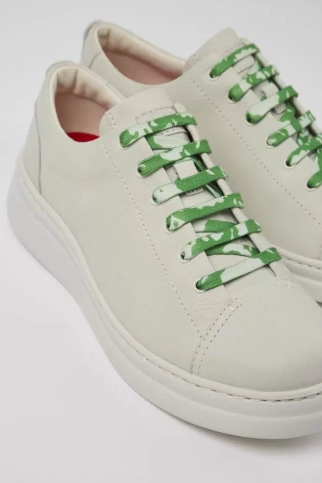 Online Camper Witte Leren Sneaker Voor Dames