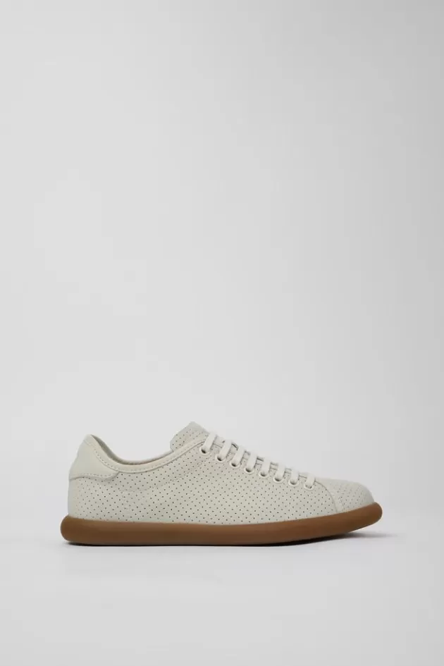 Best Sale Camper Witte Leren Sneaker Voor Dames