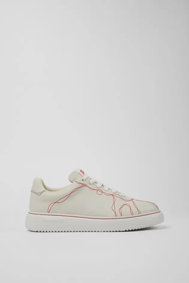 Cheap Camper Witte Leren Sneaker Voor Dames