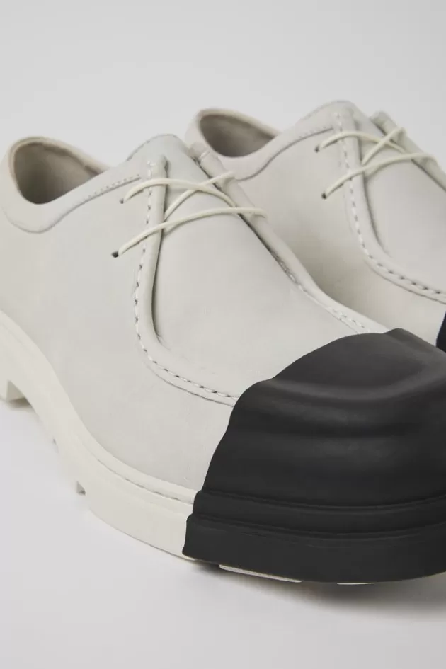 Shop Camper Witte Ongeverfde Leren Herenschoenen