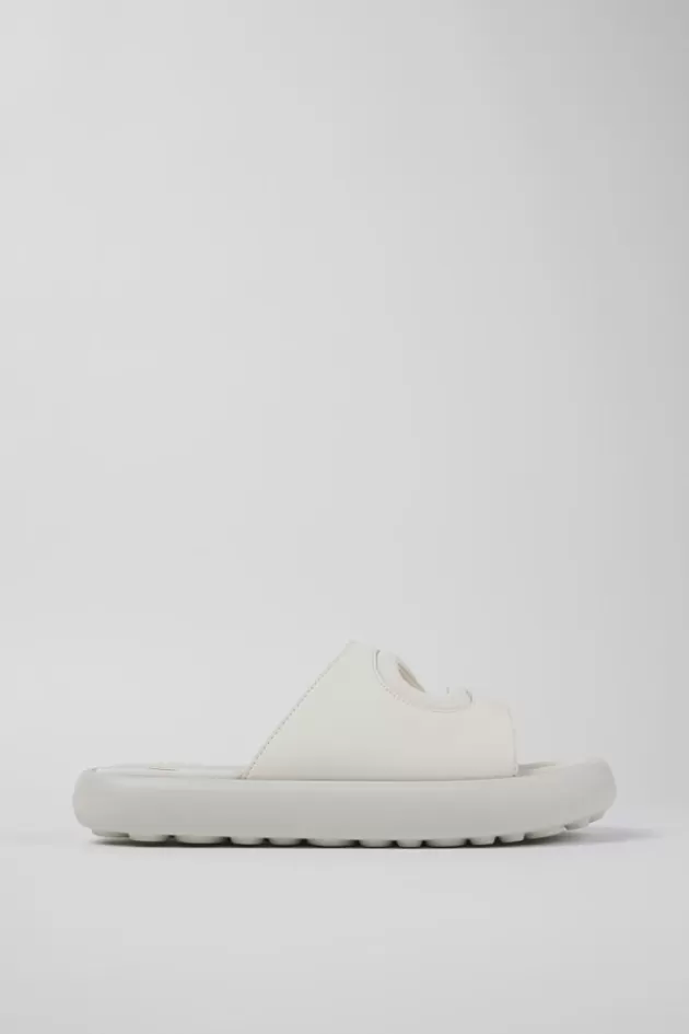 Clearance Camper Witte Slipper Van Leer/Textiel Voor Heren