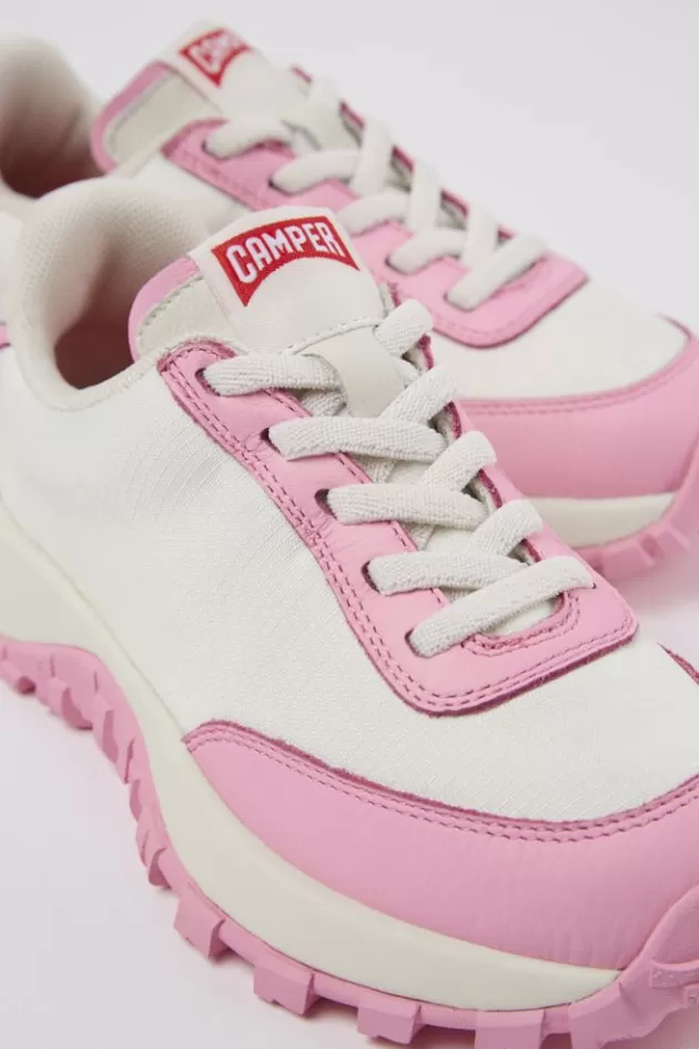 Online Camper Witte Sneaker Van Textiel/Leer
