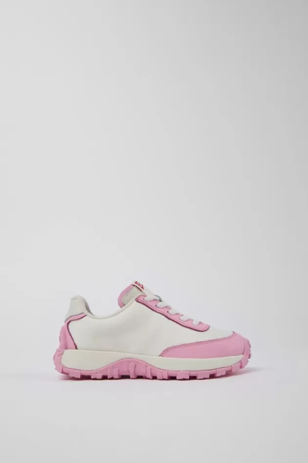 Online Camper Witte Sneaker Van Textiel/Leer