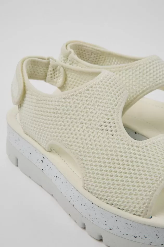 Fashion Camper Witte Stoffen Damessandalen