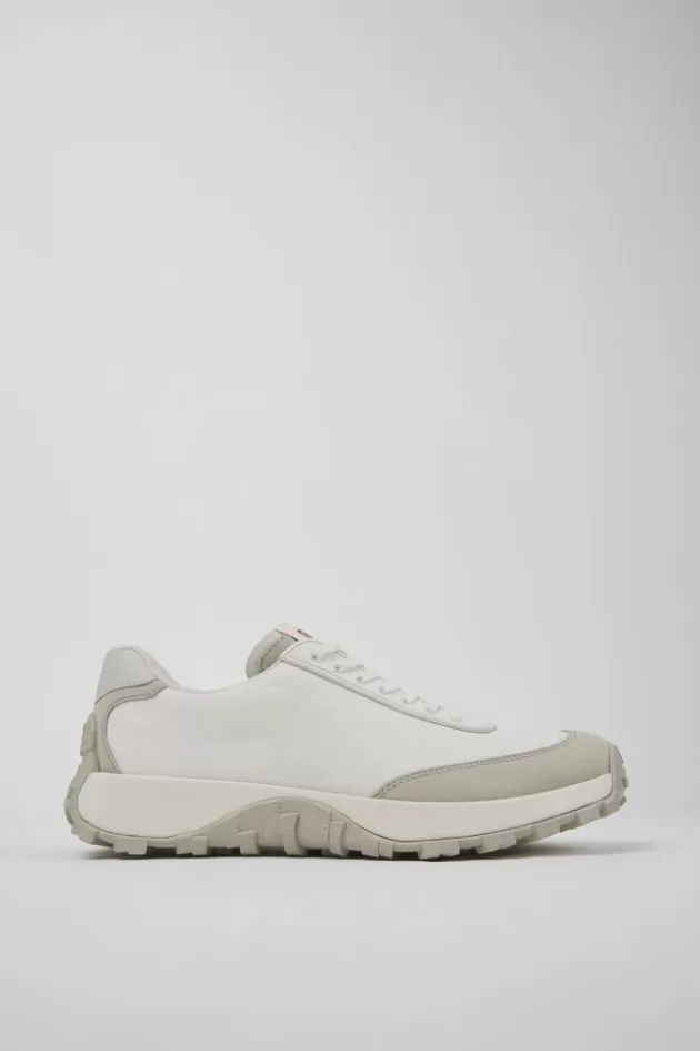 Flash Sale Camper Witte Stoffen En Nubuck Herensneakers