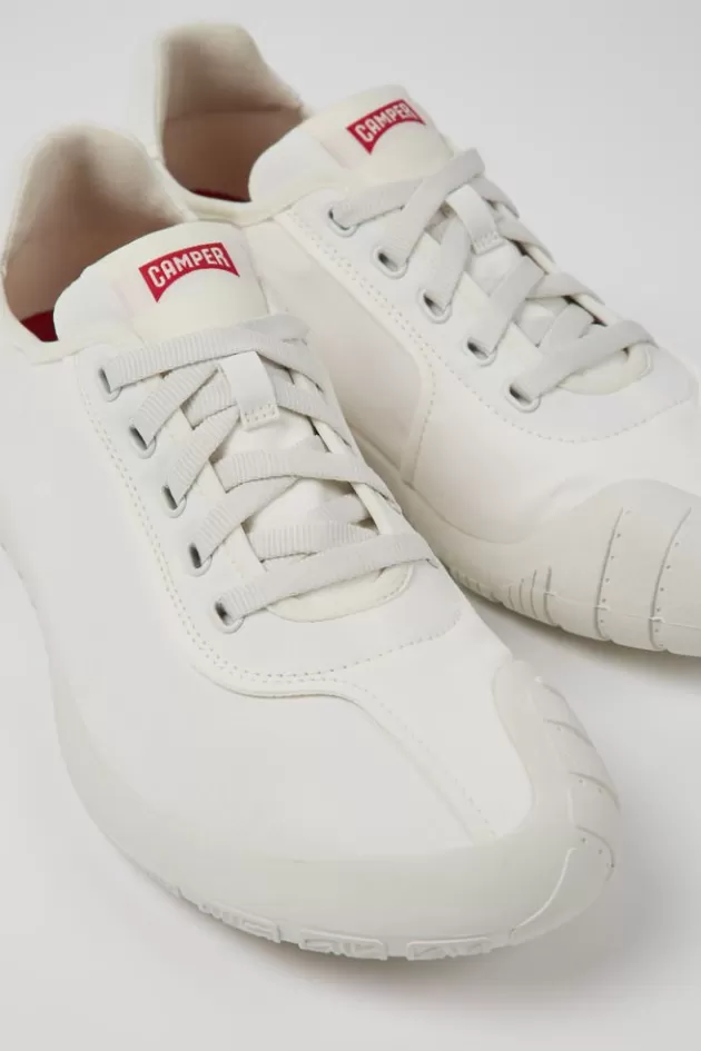 Best Sale Camper Witte Stoffen Herensneakers