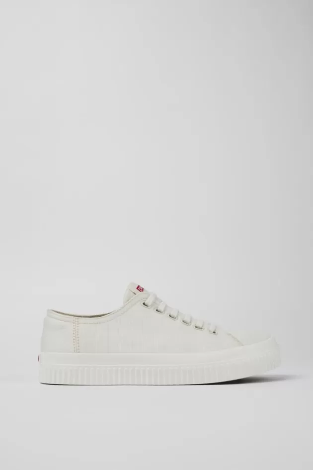 Clearance Camper Witte Textiel Basketbalschoen Voor Heren