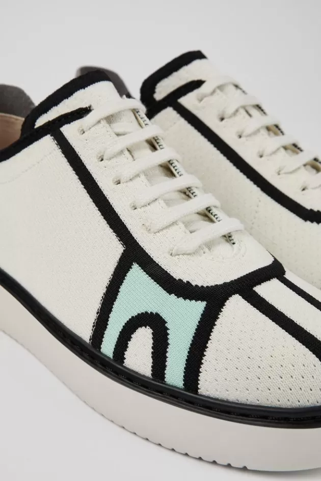 Best Sale Camper Witte Textiel Sneaker Voor Dames