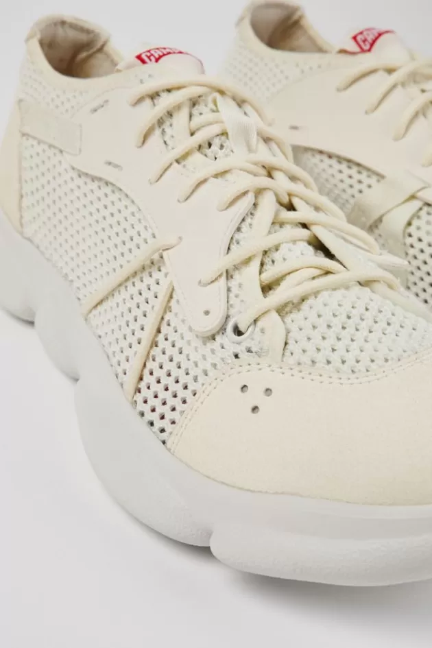 Sale Camper Witte Textiel Sneaker Voor Heren