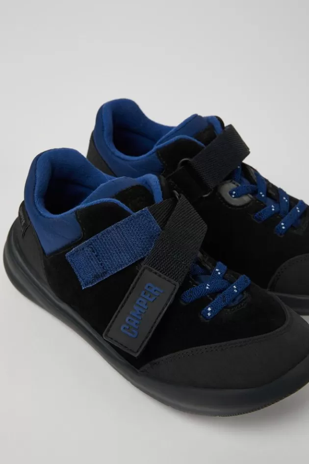 Online Camper Zwart-Blauw-Grijze Schoenen Van Nubuck En Textiel