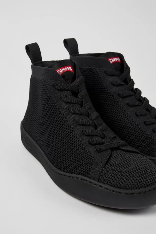 New Camper Zwarte Herensneakers, Aan Een Stuk Gebreid