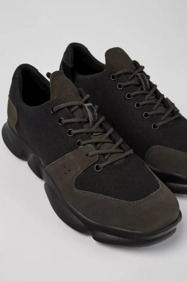 Sale Camper Zwarte Herensneakers Van Leer En Gerecycled Pet