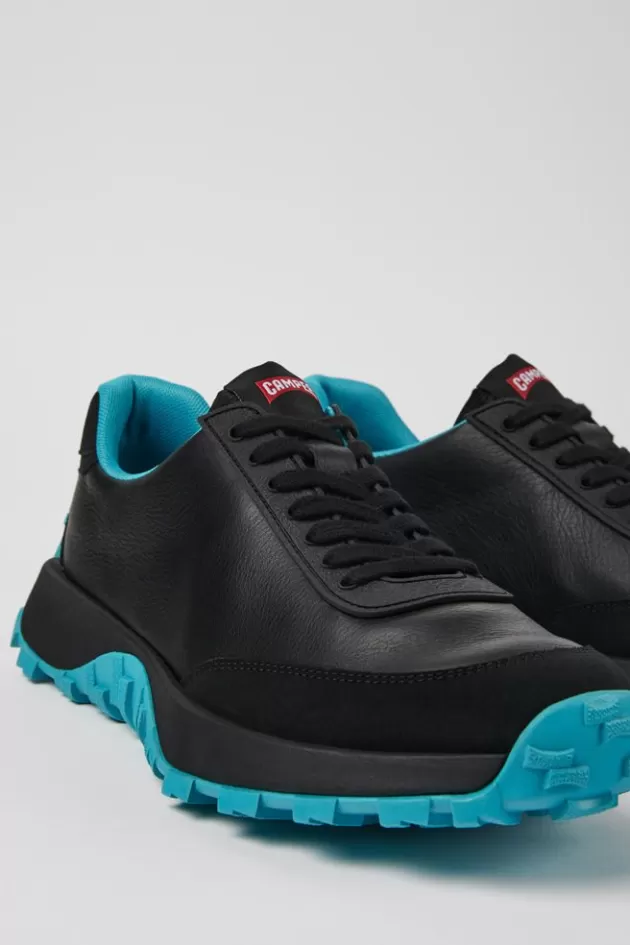 Fashion Camper Zwarte Herensneakers Van Leer En Nubuck