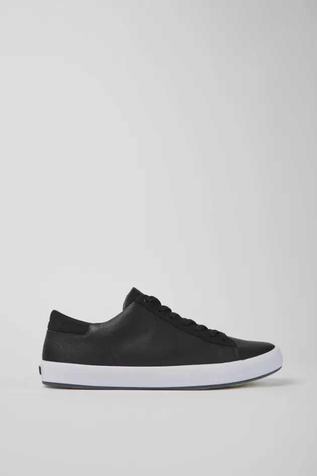 Sale Camper Zwarte Herensneakers Van Leer En Nubuck