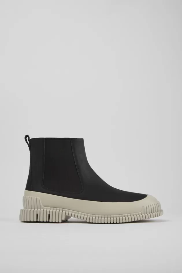 Online Camper Zwarte Leren Chelseaboots Voor Heren