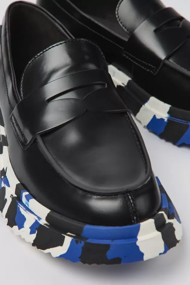 Fashion Camper Zwarte Leren Damesloafer