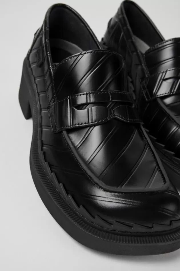 Cheap Camper Zwarte Leren Damesloafers