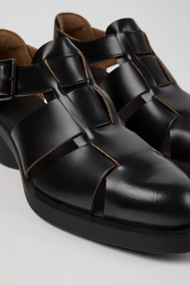 Shop Camper Zwarte Leren Damessandaal