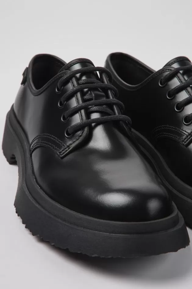 Online Camper Zwarte Leren Damesschoenen