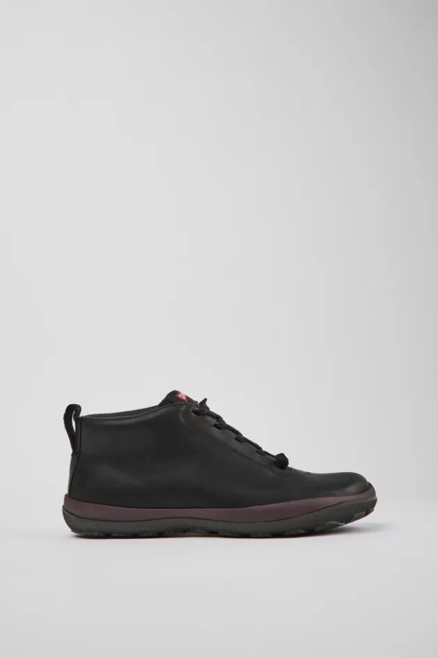Fashion Camper Zwarte Leren Damessneakers