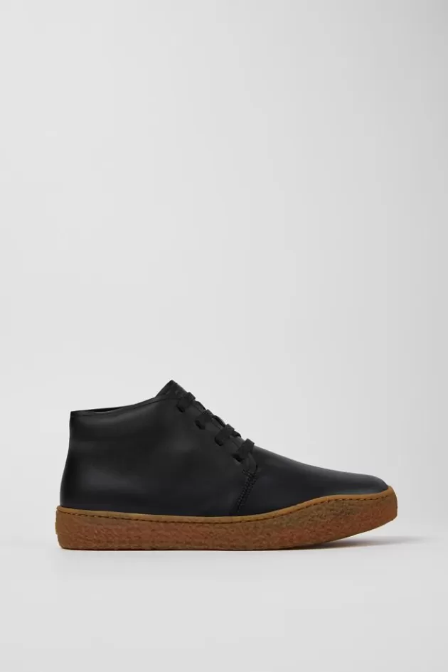 Cheap Camper Zwarte Leren Desert Boot Voor Heren