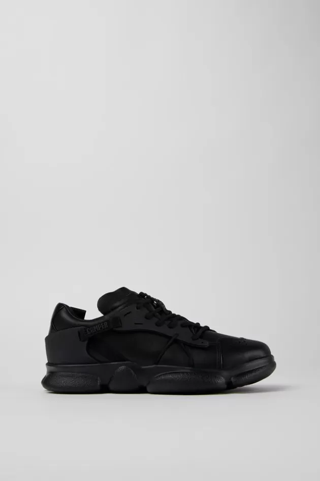 Flash Sale Camper Zwarte Leren En Stoffen Damessneakers
