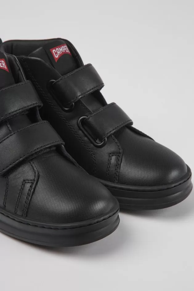 Discount Camper Zwarte Leren En Stoffen Kinder-Enkelboots